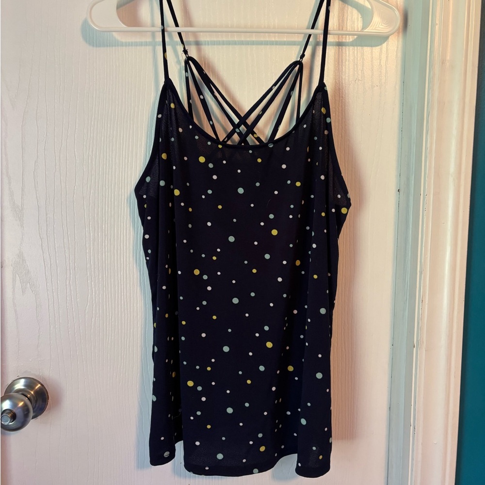 Kaileigh Navy Dress with Polka Dots